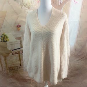 NEW Ann Taylor Loft Merino Wool Ribbed V Neck Sweater